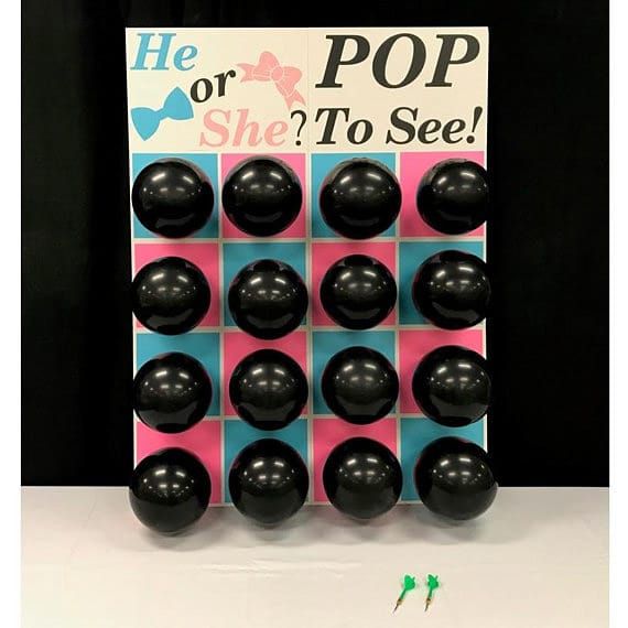 Pop the belly baby shower game board