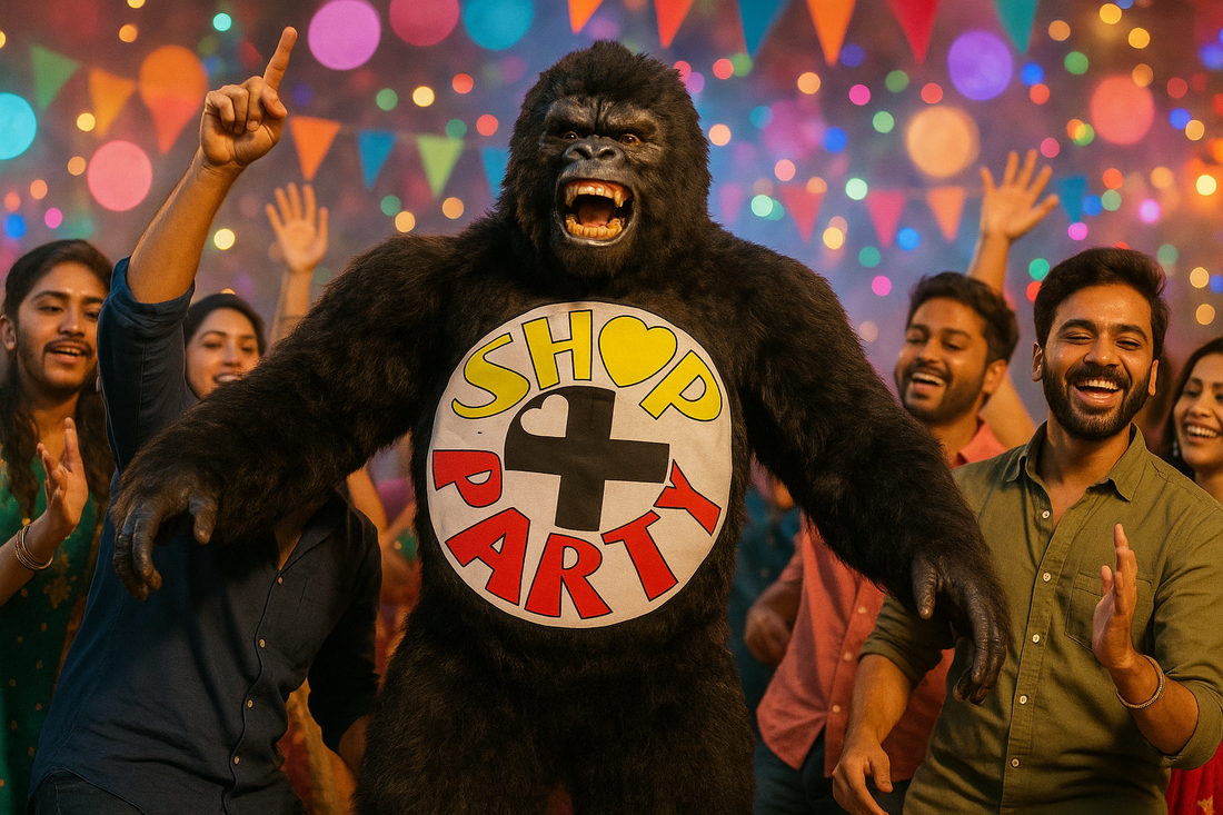 Surprise with Angry Young Gorilla Costume