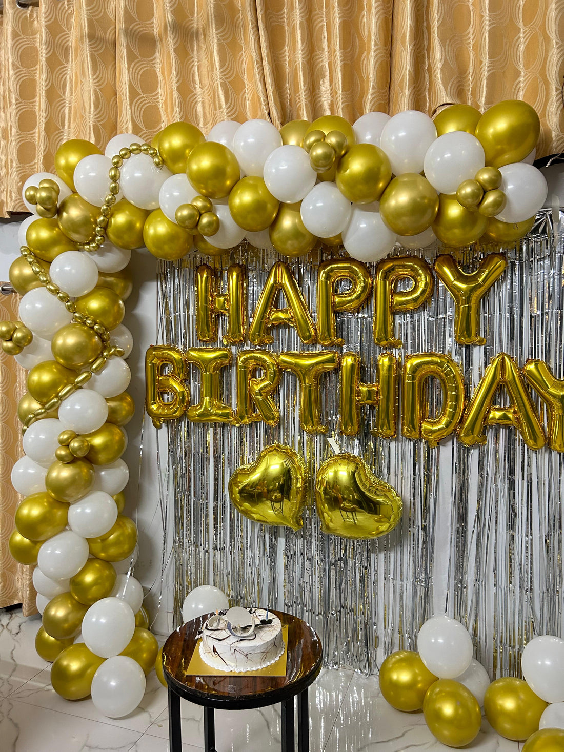 Happy birthday rose gold surprise decor