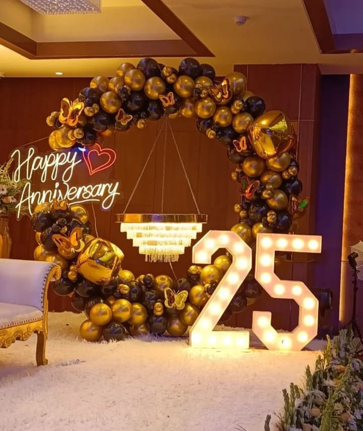 Chandelier marquee setup