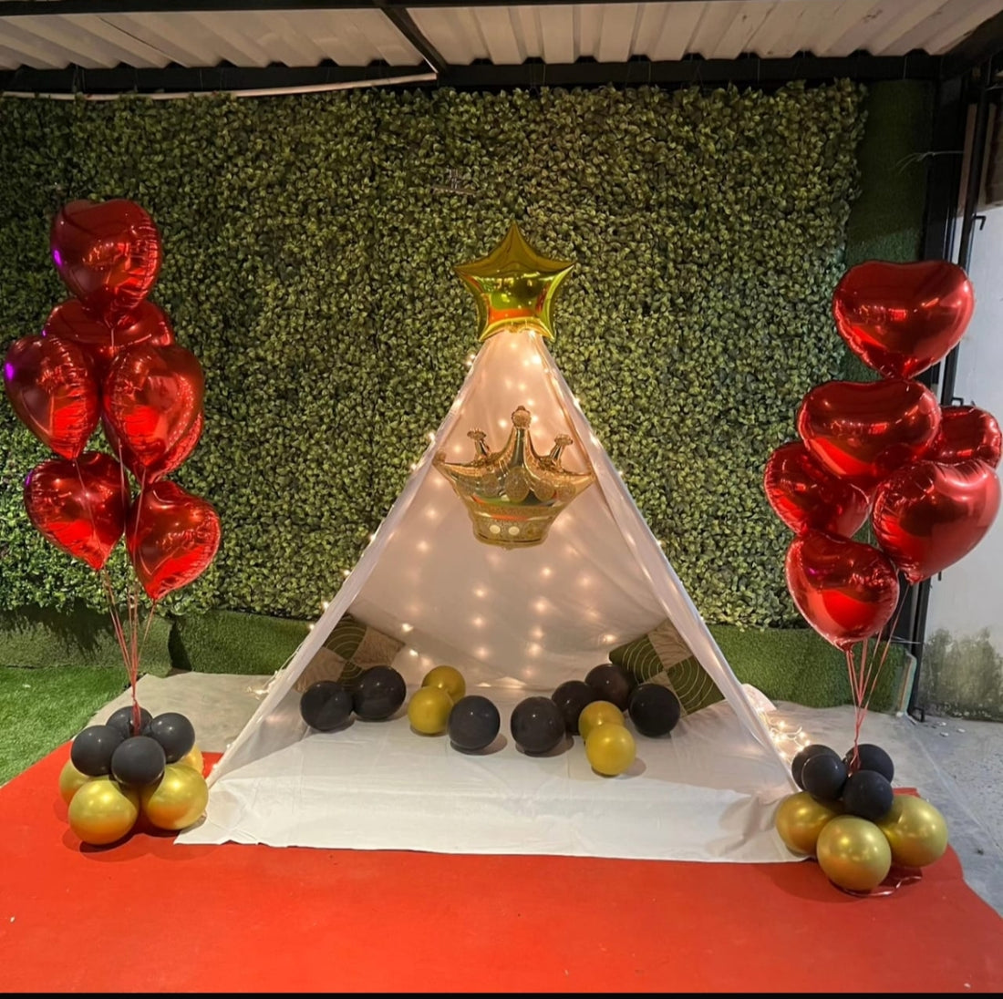 Star arch canopy cabana setup