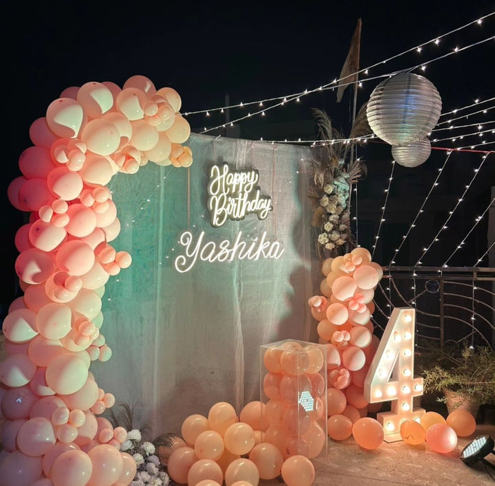 Premium white & peach décor