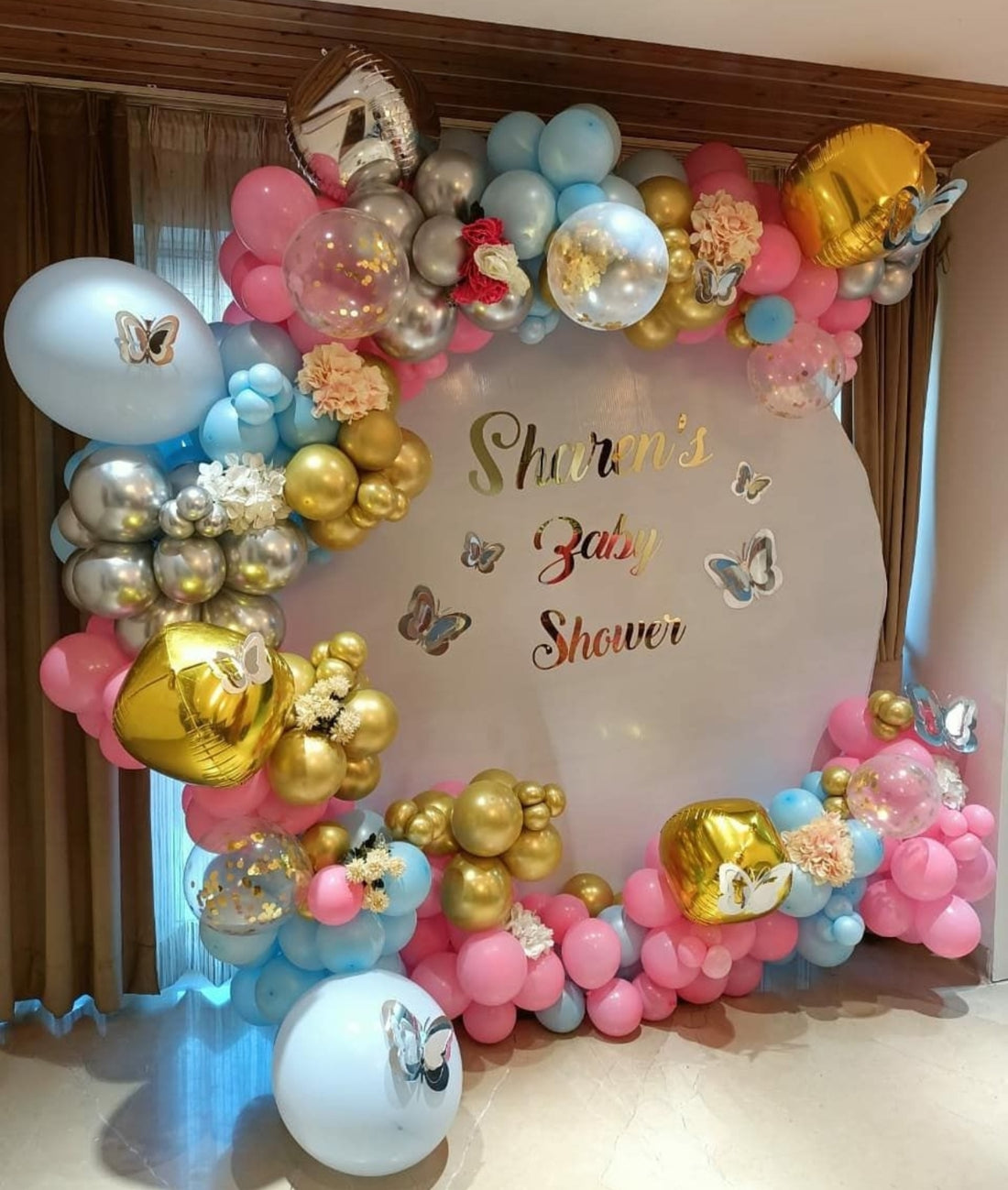 Butterflies baby shower setup
