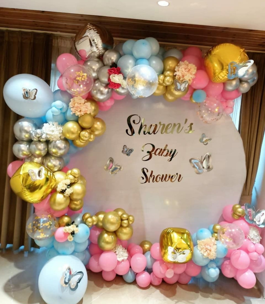 Butterflies baby shower setup