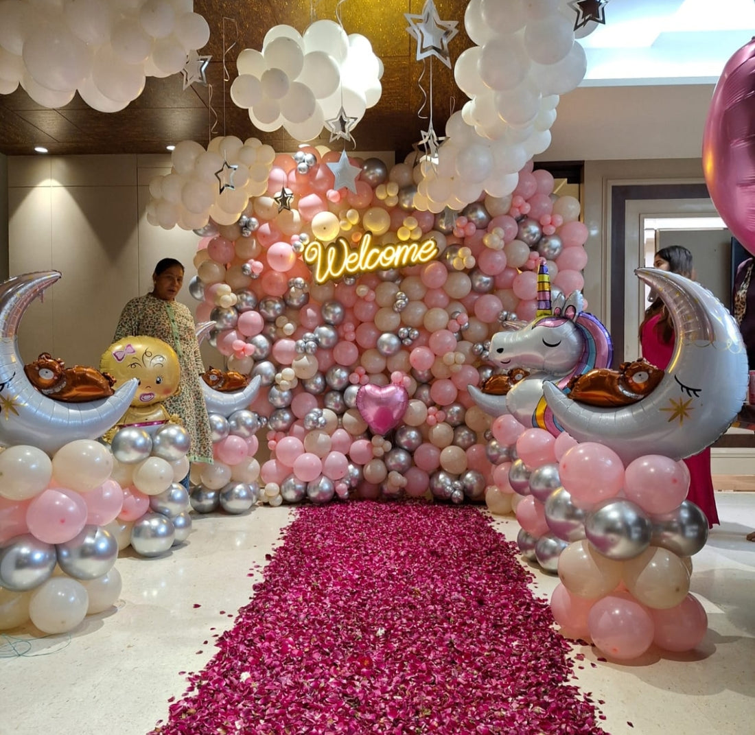 Welcome baby balloon decoration