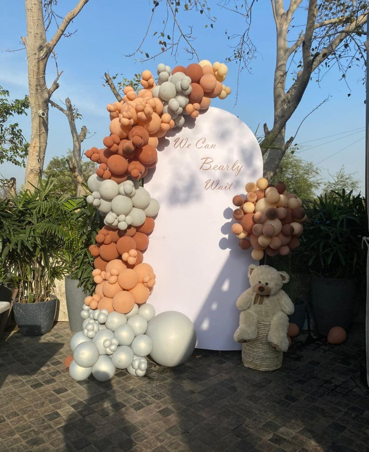 Baby shower backdrop setup
