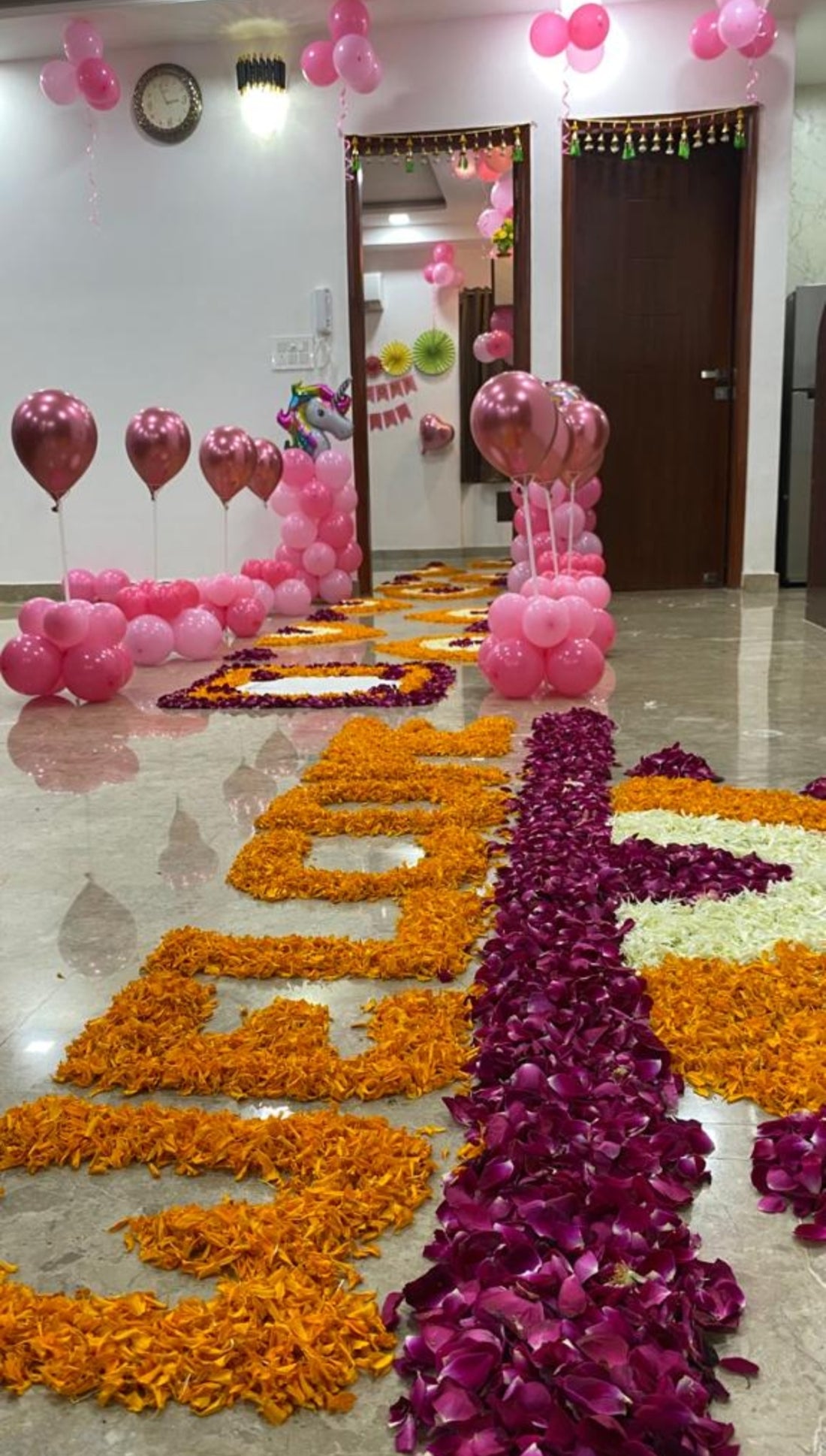 Floral Welcome baby setup