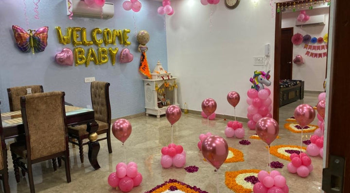 Floral Welcome baby setup