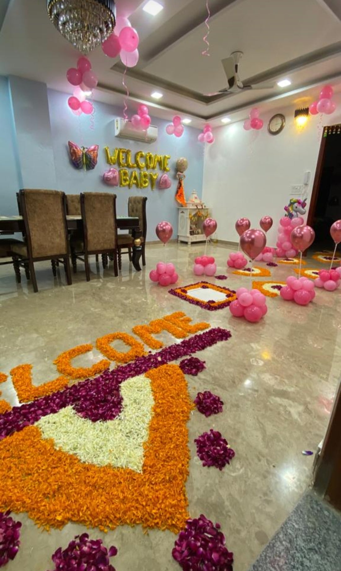 Floral Welcome baby setup