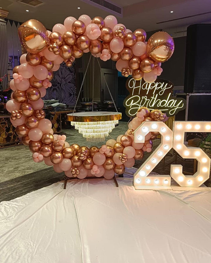 Chandelier marquee setup
